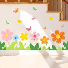 1pc Spring/Summer Floral Glass Sticker, Ins Style Kitchen Door Flower Decal, Bathroom Door Wall Paper, Living Room Baseboard Sticker, Bedroom Floral Decorative Painting, Suitable For Various Decoration Styles - 1PC - Flower - View 8