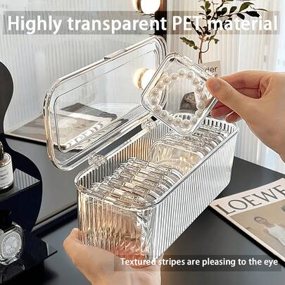 Bộ 15 hộp đựng trang sức trong suốt, hộp nhựa hình chữ nhật có 14 ngăn, hộp đựng trang sức chống oxy hóa di động dành cho vòng tay, bông tai, hộp đựng trang sức acrylic, hộp đựng trang sức chống bụi và chống nước có nắp gập.