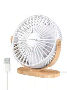 SWEETFULL 5.5" USB Desktop Fan, Quiet & Powerful 3-Speed Adjustable 360° Rotation, Personal Mini Portable Desk Fan For Home, Office, Car, Travel, Indoor & Outdoor Cooling - Multicolor - View 19