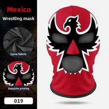 Wrestling Mask For Party Role Play, Funny Hero Printed Milk Silk Fighting Mask - Multicolor - View 24