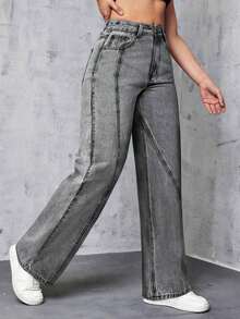 Fashionable Elegant Detailed Pocket Button Solid Color Pants, A Casual Loose Fit Trousers Suitable For Spring, Summer, Autumn And Winter Daily Wear, Travel - Grey - View 6