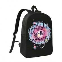 Zaras Larsson-Protected By The Moon Baby Rib  Fashionable And Lightweight Backpack Casual Laptop Bag 17in*12.6in*5.1in - 黑色 - 查看 2