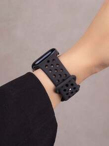 Huastonband 1件透氣穿孔設計戶外運動超薄柔軟矽膠手錶錶帶，相容 SE3 Ultra4 Series 12 S11 S10 S9 S8 S7，適用 38mm 40mm 41mm 42mm 44mm 45mm 49mm 46mm 智慧手錶配件，秋季海灘活動派對女性配件替換錶帶，萬聖節聖誕節新年節日禮物 - 彩色 - 查看 8