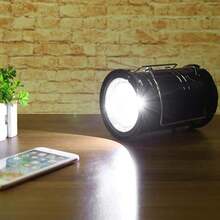 Solar-Powered Camping Lantern With White Light + Flame, 3-In-1 Handheld Flashlight, USB Rechargeable Lamp - Dorado - View 4