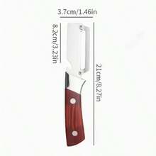 Dụng cụ gọt vỏ 2 trong 1 bằng thép không gỉ kiêm mở nắp chai, dụng cụ nhà bếp đa năng, dễ dàng gọt vỏ khoai tây, cà rốt, táo, bí ngô, thiết kế tay cầm bằng gỗ chống trượt tiện dụng, sắc bén, dễ vệ sinh, dụng cụ nhà bếp thiết yếu, màu ngẫu nhiên, quà tặng tân gia, sinh nhật, Ngày của Mẹ cho người đam mê nấu nướng. - Nhiều màu - Xem 4