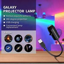360° Rotating Adjustable LED Galaxy Projector Lamp, 3/6/10 Starry Sky Patterns, Replaceable Slides, USB Powered. Romantic Atmosphere Decor For Bedroom Ceiling, Outdoor Camping, Astronomy Education, Christmas, Valentine's Day, Birthday Gift - Galaxy Projector - View 13