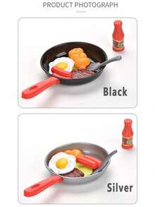 1 Set Children's Kitchen Pretend Play Toy, Frying Pan Cooking Set, Cooking Toy, Holiday Gift - 過家家平底鍋套裝 - 查看 11