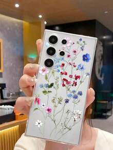 1 Piece Soft Phone Case With Artistic Floral Pattern, Compatible With Huawei Honor, Compatible With Redmi, Compatible With Galaxy A04e/12/A13/A14/A34/A50/A52/A53/A54/S21/S22/S23/S24/S25/S25Ultra/S25FE/S26/S26 PLUS/S26 ULTRA/S26 EDGE, 6A/7A/8A, 12T/13T/15T/15T Pro, International Version, Not The Domestic Version - 透明 3 - 查看 4