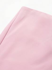 女士纯色不对称腰部休闲短裙裤 粉色 夏季 - 粉色 - 查看 3