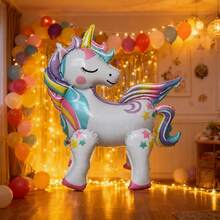 1pc Floating Unicorn Balloon, Suitable For Decorating Girls' Birthday Party, Ideal For Rainbow Themed Celebrations - View 5