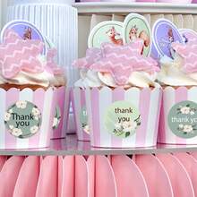 500pcs/Roll Floral Thank You Stickers, White Flower Labels For Wedding, Celebration, Gifts, Packaging, Baking, Desserts, Free Smiling Face Stickers - View 6