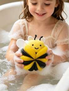 1pc Baby Bath Sponge, 2-In-1 Soft Scrub Sponge, Anti-Slip Baby Bath Glove, Thick Hanging Design, Soft & Non-Shedding Bath Sponge, 2-In-1 Double-Sided Baby Bath Towel - Multicolor - View 5