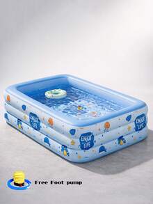 1pc Large Inflatable Swimming Pool For Adults And Family, Durable PVC Above Ground Blow Up Pool With Spacious Lounge Design, Easy Setup Portable Splash Pool For Backyard Garden Patio Lawn, Outdoor Summer Cooling Off, Water Play, Pool Party, Vacation And Holiday Gift - Multicolor - View 9