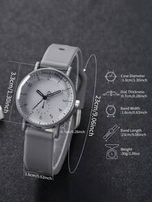 2pcs/Set Women's Silicone Watch With Elegant Numeric Dial, Quartz Wrist Watch + Heart-Shaped Bracelet (Watch Box Not Included) - Grey - View 5