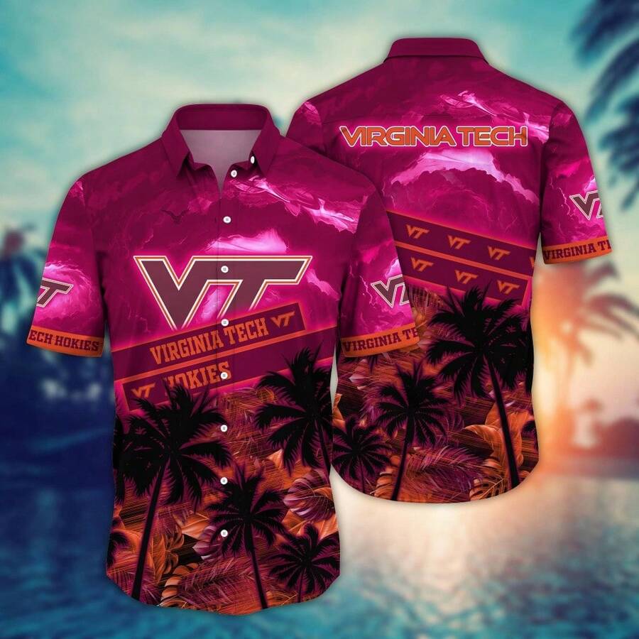 Virginia Tech Hokies  Flower Hawaii Shirt For Fans Ver 21 - Nhiều màu - Xem 1