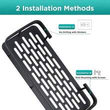 1/2/3 Pcs Set [Space Saving | No Drilling Required] Large Capacity Wall Mounted Shower Caddy | No Drilling Installation, Space Saving, Easy To Install | Bathroom And Kitchen Hanging Storage Rack For Toiletries, Cosmetics And Daily Necessities - Black - View 4