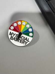 情绪变换胸针，互动式情绪滑块合金徽章配饰 - 彩色 - 查看 7