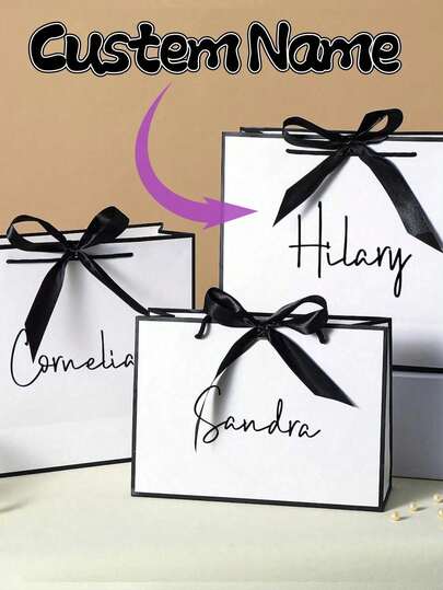 1 PC Customized Personalized Gift Bag, Gift Box Alternative, Bridesmaid Gift Box, Bridal Party, Custom Birthday Gift Package, Wedding Gift Bags, Bridesmaid Gift Bag, Engagement Gift Bag, Multi-Functional, Ornamental, Reusable, Exquisite, Stylish, High-Quality, Colorful, Modern, Custom, Unique
