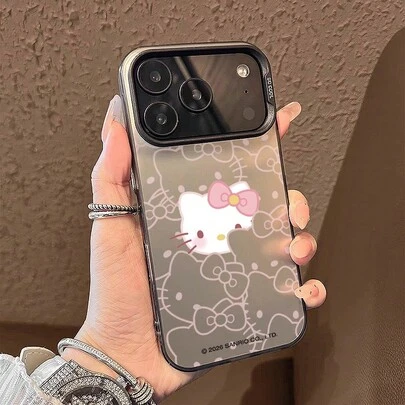 Funda de teléfono linda y dulce con lazo rosa de Hello Kitty compatible con iPhone 17 Pro, Air, 12 Pro, 14 Pro Max, 16 Pro Max, 17, 16 Plus, 15 Pro Max, 16, 14 Plus, 15 Pro, 14, 13 Pro Max, 17 Air, 12, 11, anti-caída