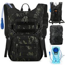 NEWHEY 18L Tactical Hydration Backpack With 2L Water Bladder, Molle Hiking Daypack With Trekking Pole Holder & Rain Cover, Lightweight Waterproof Ripstop Outdoor Backpack For Hiking, Camping, Cycling, Climbing, Travel Gear - Ngụy trang - Xem 8