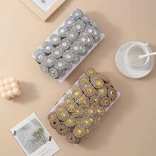 1 yarda Cadena de cuentas de línea de telaraña de acrílico de 3,5 cm Decoración del hogar, boda, fiesta, ropa, accesorio DIY, material de vestido con borde de costura - Multicolor - Ver 9