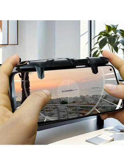 Extendable Game Controller | Adjustable Mobile Game Gamepad Suitable For Shooting Games | 4-Finger Joystick With Auto-Shoot And High Sensitivity For IOS And Android
