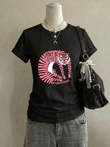 Dam-T-shirts - Svart - Visa 12