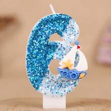 1PC Ocean Sailboat 0-9 Number Birthday Candle, Creative New Style, Ocean Theme Atmosphere, Suitable For Cake Decoration, Dessert Table, Party Birthday Celebration Candle - View 17
