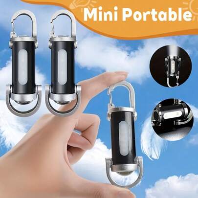 800 Lumen Rechargeable Keychain Flashlight, Suitable For Daily Emergency Lighting. This Mini Keychain Flashlight Adopts COB Lamp Bead Lighting Technology And Has 7 Different Lighting Modes. Very Practical Black Flashlight For Walking, Searching Or Hiking.