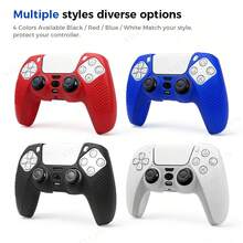 Protective Cover Skin For P5 Controller Anti-Slip Silicone Case For P5 Slim Gamepad Cover Thumb Grips Accessories, 1 Controller Protector Case+4 Customised Thumb Grips Caps - View 6