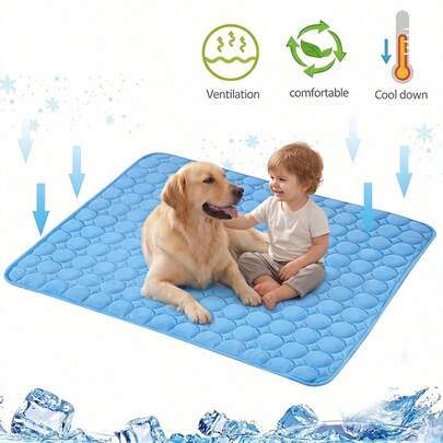 1pc Pet Cooling Mat, Breathable Chilling Pad For Cats & Dogs, Washable Comfortable Bed Cushion Suitable For Small/Medium/Large Pets