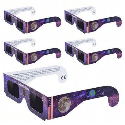Gafas para el eclipse solar de 2026, con certificación CE e ISO, seguras para la observación directa del sol (paquete de 5) - Nebulosa del eclipse solar