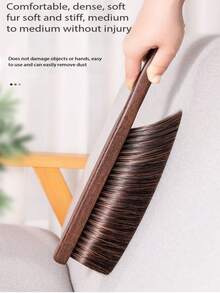 Duster Brush, Dust Removal Brush, Bed Brush Broom, Chicken Wing Wood, Household Wooden Soft Bristle Brush, Compact Bed Duster Broom - Straight-handled Chicken Wing Wood Brush [3 Rows Of Bristles] - View 5