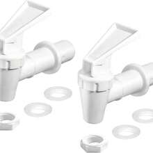 Water Dispenser Faucet, Glass Bottle For Brewing, PP Plastic Cold Water Pitcher, Juice & Mineral Water Dispenser Faucet - 2pcs White - View 2