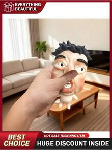 1pc - Elastic Mask Doll - Quick-Rebound And Non-Deformable, Funny And Stress-Relieving, Portable And Durable - Suitable For Office Stress Relief, Pranks At Friends' Parties, And Leisure Activities. - Màu ngẫu nhiên - Xem 3