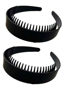 1/2PCS Minimalist Comb Tooth New Anti-Slip Wide Band Hair Hoop With Teeth, Hair Pressing Face Washing Matte Wide Surface Headband, Versatile Hair Accessory For Women - Multicolor - View 16