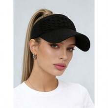 1pc Unisex Adjustable Sun Visor Hat, Casual Multifunctional Breathable Sun Protection Cap, Suitable For Daily Wear, Fashion & Versatile - M-marked Visor - View 3