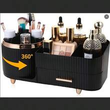 1个360°旋转化妆品收纳盒，大容量化妆品展示盒带抽屉，适用于护肤品、化妆刷、眼影、口红等。 - B - 查看 16
