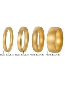 Minimalist Stackable Gold-Tone Rings, Size 2mm/4mm/6mm/8mm, Stainless Steel Material That Won't Discolor, Suitable For Daily Wear And Special Occasions As Versatile Jewelry - Multicolor - View 9