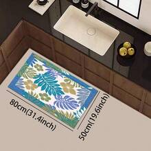 1 buah Keset Lantai Dapur Motif Daun, Keset Drainase Poliester, Cocok Untuk Dapur, Ruang Tamu, Pintu Masuk, Balkon, Dekorasi Rumah, Anti-Selip, Kedai Kopi, Bar, Liburan, Pesta, Kamar Tidur, Keset Hewan Peliharaan, Dekorasi Kamar Mandi, Dekorasi Ruangan - MultiWarna - View 24