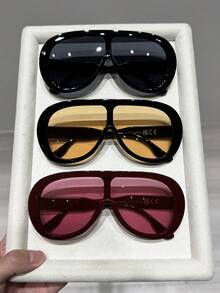 1-3副方形塑料全框流行设计辣妹风完美闺蜜款时尚眼镜，适合女性——度假装扮、街拍、音乐节、派对时尚配饰，适合所有脸型 - 彩色 - 查看 8
