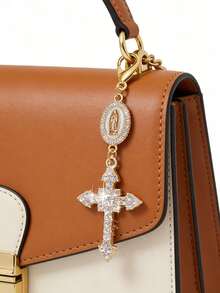 Christian Charm Keychain With Religious Cross, Diamond Talisman - Cross Keychain, Bag Talisman, Cross Pendant, Decorative Wallet Backpack Accessories, Earphone Bag Accessories, Luggage And Car Ring Buckle Decorative Keychain - Multicolor - View 9