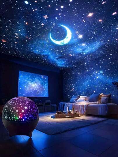 1PC LED Starry Sky Atmosphere Lights With Various Color Patterns, The Latest Star And Moon Projector, Starry Sky And Moon Lighting Effects, LED Projector, Compact And Portable, Milky Way Star Projector, Bedroom Night Light Projector, Home Theater, Ceiling, Decorative Gifts, Holiday Gifts, Camping, Wedding Decoration, Romantic Atmosphere Night Light, Suitable For Room Decoration, Boys And Girls' Birthday Gifts