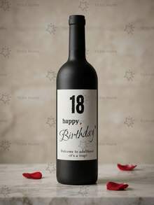 2pcs 18th Birthday Wine Bottle Stickers, Classic "Milestone" Humorous Theme Labels, Suitable For Birthday Parties And Celebrations, Birthday Gift Decoration, Wine Bottle Decoration Labels, Home Decor, Gifts For Friends And Family - 18 Years Old - View 4