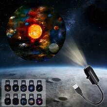 360° Rotating Galaxy Projector Lamp, 3/6/10 Starry Sky Patterns, Replaceable LED Slide, USB Powered. Romantic Atmosphere Decor For Bedroom Ceiling, Outdoor Camping, Astronomy Education, Christmas, Valentine's Day, Birthday Gift - Galaxy Projector - View 6