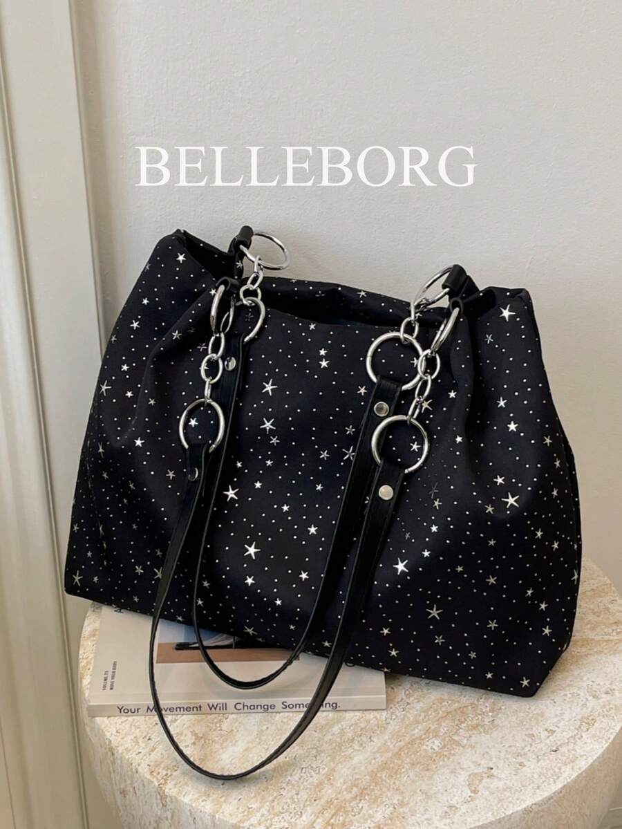 Fashionable Elegant Commuter Minimalist Large Capacity Women Shoulder Underarm Bag - Black - View 1