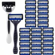 Máy cạo râu cầm tay 6 lưỡi, dùng được cả nam và nữ, lưỡi dao thay thế bằng thép không gỉ 6 lớp. - màu xám xanh - Xem 14