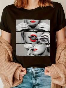 Women T-Shirts - Black - View 1