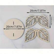 Wooden Plant Stand With Hollow Leaf Pattern Decorative Flower Pot Holder, Natural Wood Shelving Unit For Indoor Plants And Home Decor - A - View 2