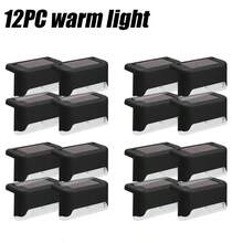 4/8/12 Pcs Solar Powered Stair Lights, Outdoor Stairway Lighting, Semi-Embedded Installation, Light Sensor Control, Nickel Battery, Plastic Lampshade, Solar Charging, Detachable Lamp, Installation Hardware Included - Multicolor - View 13